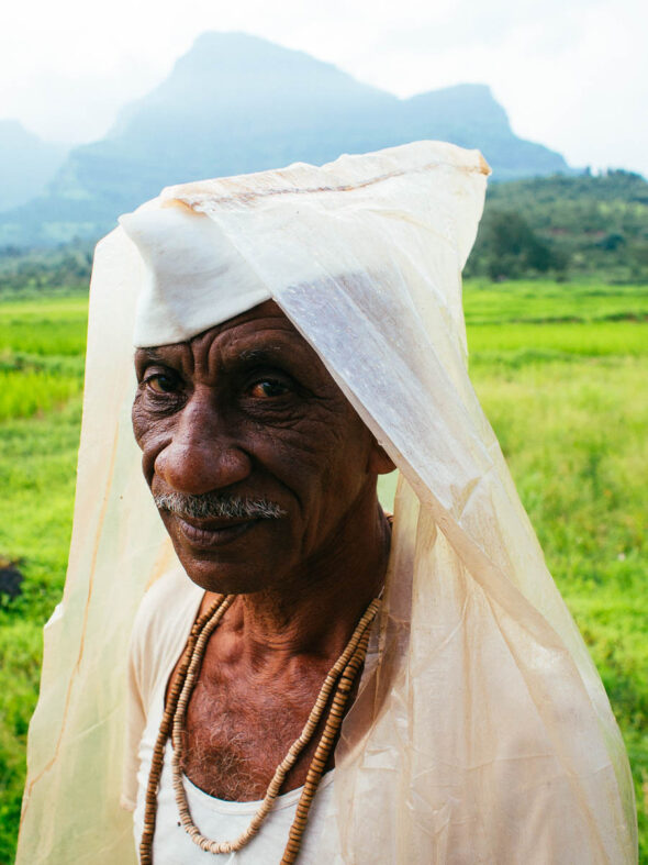 Portrait of a farmer at Denhe village in Maharashtra